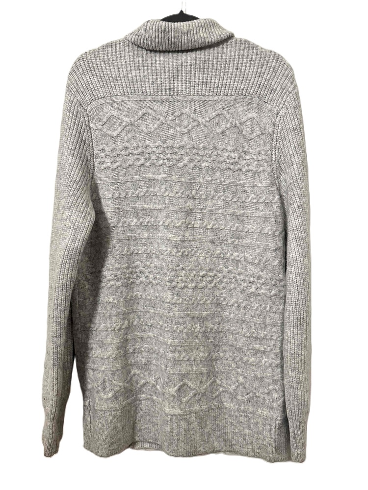 Express Sweater Womans Size Large Gray Cable Knit Turtleneck Ribbed Long Sleeve - Picture 2 of 10